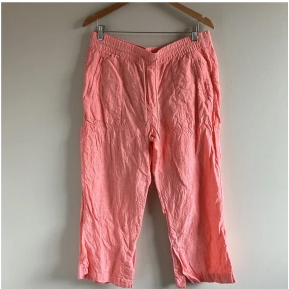 Athleta Retreat wide leg linen pants in sunset glow size 14 petite - Picture 3 of 9